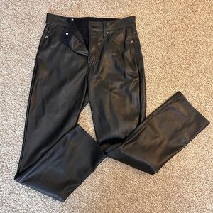 GAP Vintage Slim High Rise LEATHER Pants - Black